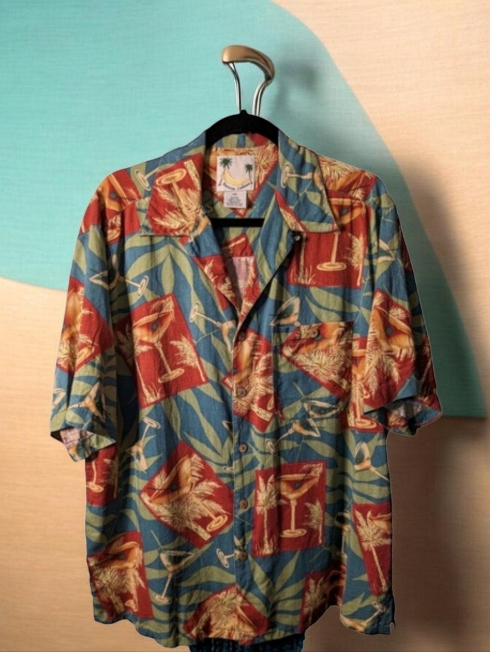 Banana Cabana Martini Time Button Down